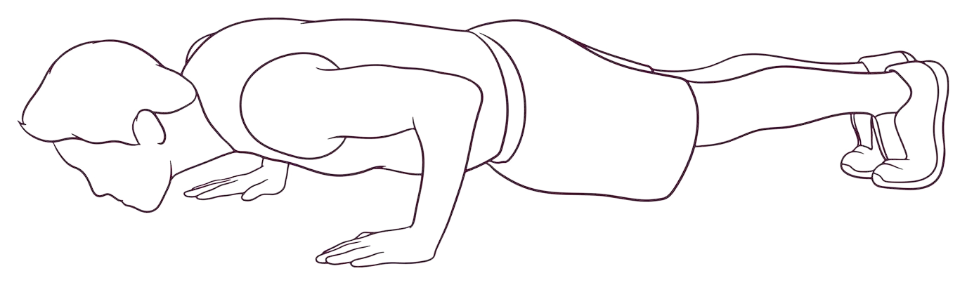Line drawing of a person doing a push-up